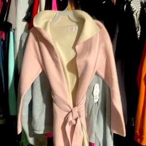 Kids light pink long sleeve and long in leng coat